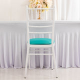 5 Pack Turquoise Stretch Chiavari Chair Cushion Covers, Spandex Fitted Dining Chair