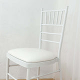 5 Pack White PU Leather Chiavari Chair Cushion Pads with Wood Backed Design