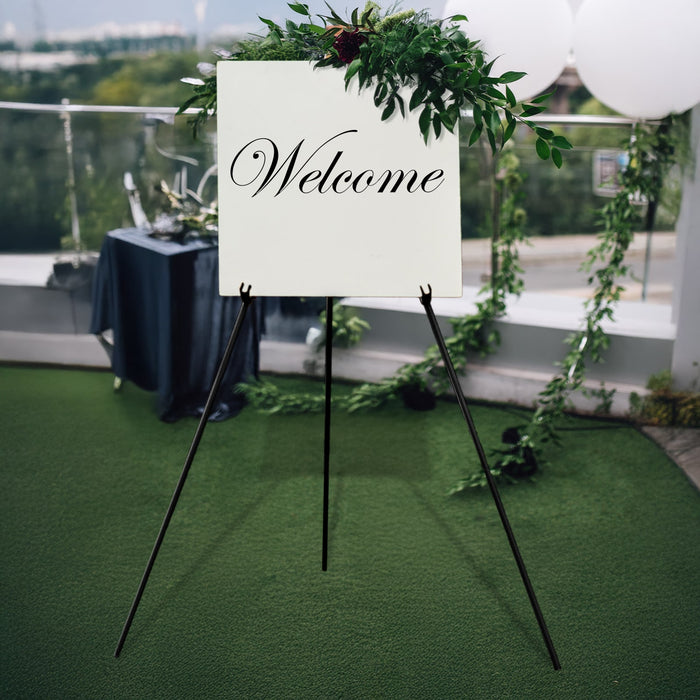 65inch Heavy Duty Black Metal Easel Stand - Portable and Adjustable Tripod for Wedding Signs