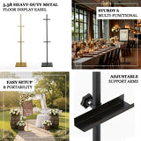5.5-ft heavy-duty metal easel for floor display, sturdy and multi-functional.