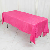 60x102inch Fuchsia Accordion Crinkle Taffeta Rectangle Tablecloth