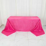 90x156inch Fuchsia Accordion Crinkle Taffeta Rectangular Tablecloth