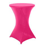 Fuchsia Highboy Spandex Cocktail Table Cover, Fitted Stretch Tablecloth for 24"-32" Dia Tables