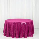 120" Fuchsia Premium Sequin Round Tablecloth