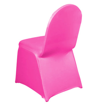 Fuchsia Spandex Stretch Fitted Banquet Chair Cover - 160 GSM