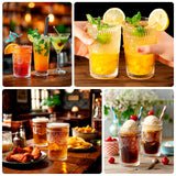 6 Pack Embossed Glass Tumblers – 13oz Clear Vintage Textured Floral Drinking Cups for Water & Cocktails