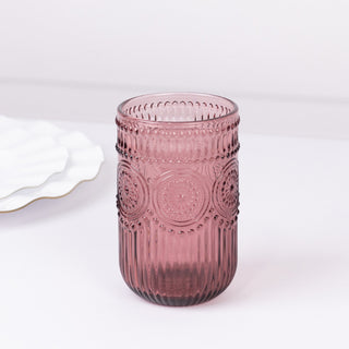 <strong>Dusty Rose Whiskey Tumblers with Vintage Flower Design</strong>