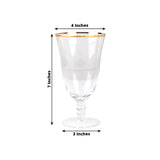 6 Pack Crystal Gold Rimmed Red Wine Glasses with Short Beaded Stem, 16oz Clear Water Goblet Cocktail