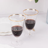 6 Pack Crystal Gold Rimmed Red Wine Glasses with Short Beaded Stem, 16oz Clear Water Goblet Cocktail