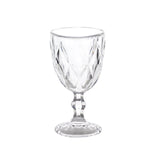 6 Pack Clear Crystal Cut Cocktail Glasses, 12oz Embossed Stemmed Colored Wine Glasses Goblet#whtbkgd