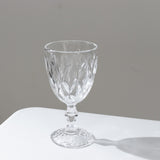 6 Pack Clear Crystal Cut Cocktail Glasses, 12oz Embossed Stemmed Colored Wine Glasses Goblets