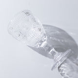 6-Pack Clear Vintage Goblets 11oz – Embossed Glass Cocktail & Wine Glasses with Floral Design