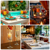 6-Pack Vintage Wine Goblet Glasses – 10oz Ribbed Clear Glass with Gold Rim