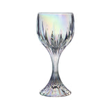 6 Pack Prism Cut Crystal Wine Glass Goblets – Iridescent Clear 10oz Stemware Set#whtbkgd