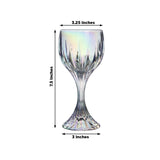 6 Pack Prism Cut Crystal Wine Glass Goblets – Iridescent Clear 10oz Stemware Set