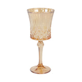 6 Pack 9oz Crystal Cut Glass Goblets Amber Gold – Elegant Vintage Wine, Water#whtbkgd