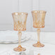 6 Pack 9oz Crystal Cut Glass Goblets Amber Gold – Elegant Vintage Wine, Water & Cocktail Glasses