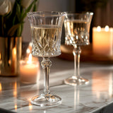 6 Pack 10oz Crystal Cut Glass Goblets Clear – Elegant Vintage Wine, Water & Cocktail Glasses