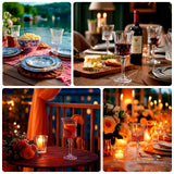 6 Pack 9oz Crystal Cut Glass Goblets Amber Gold – Elegant Vintage Wine, Water & Cocktail Glasses