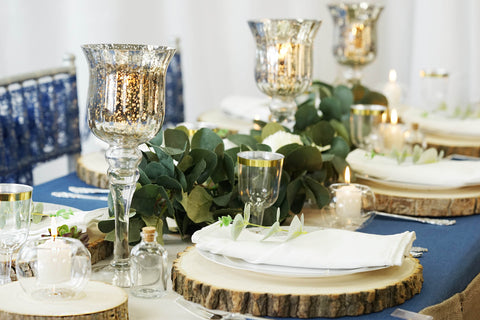 Clear glass tumbler with gold rim