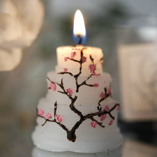 Magical Cherry Blossom Wedding Cake Candle Favors