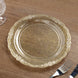 Glittered Premium Plastic Dinner Plates, Disposable Round Plates Scalloped Edges Floral Design Rim