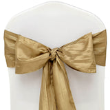 Pack of 5 | Accordion Crinkle Taffeta Chair Sashes - Gold