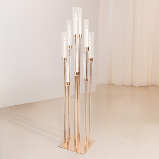 Illuminate Your Space with the 50" Gold 10 Arm Cluster Taper Candle Holder