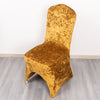Gold Crushed Velvet Spandex Stretch Wedding Chair Cover With Foot Pockets - 190GSM