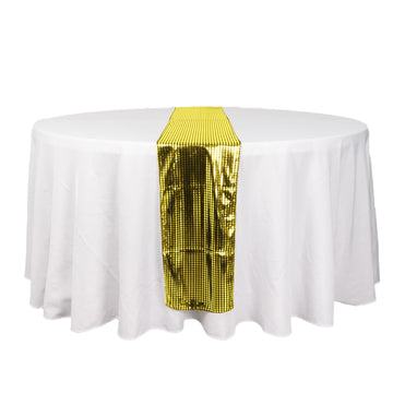 12"x108" Gold Dashing Mirror Foil Table Runner