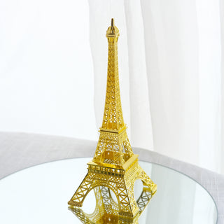Elegant Gold Metal Eiffel Tower Table Centerpiece
