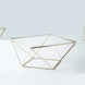 14inch Gold Metal Geometric Cake Stand Display Centerpiece Pedestal Riser with Square Glass Top