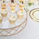 16inch Gold Metal Geometric Diamond Cut Cake Stand, Dessert Display Riser with Glass Top