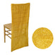 Gold Metallic Shimmer Tinsel Spandex Stretch Chair Slipcover#whtbkgd