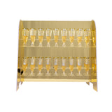 Gold Mirror Finish 2-Tier 18 Champagne Glass Holder With Stand, Foam Board#whtbkgd