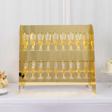 Gold Mirror Finish 2-Tier 18 Champagne Glass Holder With Stand, Foam Board