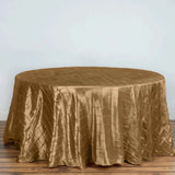 120" Gold Pintuck Round Tablecloth