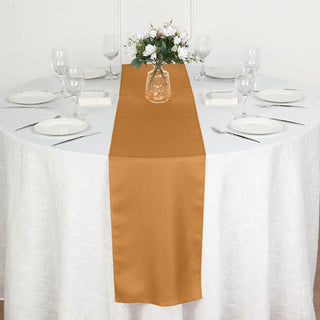Add Elegance to Your Event with the Gold Polyester Table Runner