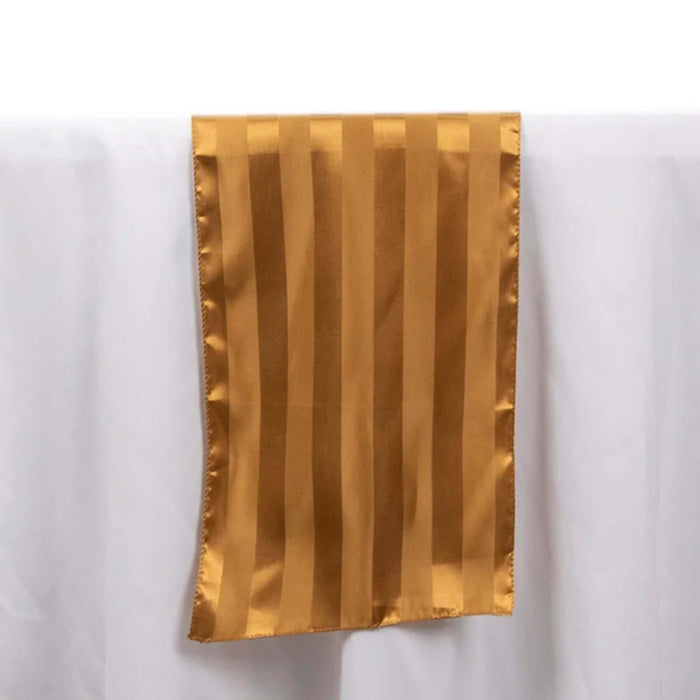 12x108inch Gold Satin Stripe Table Runner, Elegant Tablecloth Runner