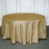 120inch Gold Accordion Crinkle Taffeta Round Tablecloth