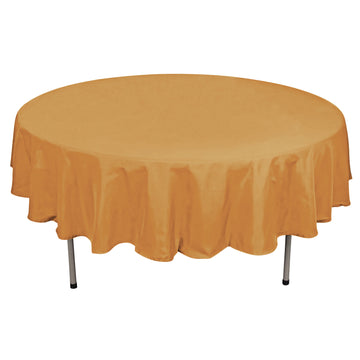 90" Gold Seamless Polyester Round Tablecloth