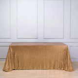 90x156" Gold Premium Sequin Rectangle Tablecloth