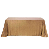 90x156" Gold Premium Sequin Rectangle Tablecloth