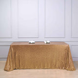 90x156" Gold Premium Sequin Rectangle Tablecloth