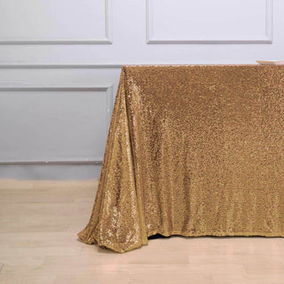 Add a Touch of Elegance to Your Event with the Gold Sequin Tablecloth