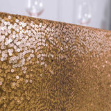 90 inch x 132 inch Gold Premium Sequin Rectangle Tablecloth