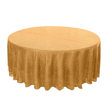 108" Gold Seamless Premium Sequin Round Tablecloth
