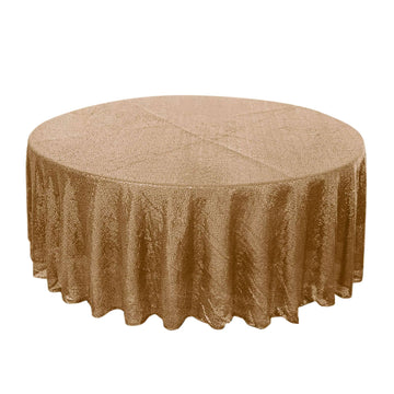 108" Gold Seamless Premium Sequin Round Tablecloth