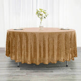 108 inches Gold Premium Sequin Round Tablecloth