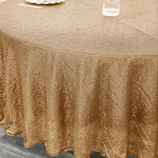 Transform Your Event with the Luxurious 108" Gold Sequin Tablecloth